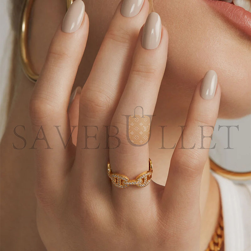 H**mes pig nose farandole ring in gold